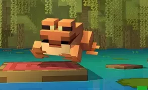 Игрок Minecraft ведет лягушку через весь мир, чтобы получить достижение, но все заканчивается катастрофой