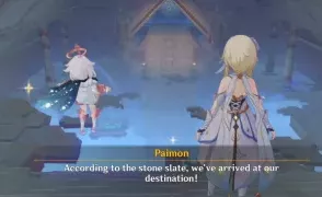 Genshin Impact: Как пройти к месту, указанному каменной плитой (двойное доказательство)